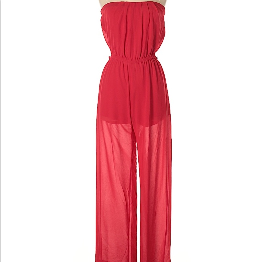 Iris Red Jumpsuit w/Belt Loops